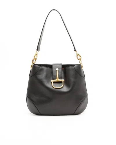 Celine Céline Horsebit Shoulder Bag In Black