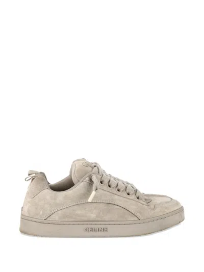 Pre-owned Celine Huntington Suede Low-top Sneakers In Gray