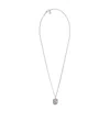 Celine Iced Triomphe Pendant Necklace In Strass And Brass With Rhodium Finish