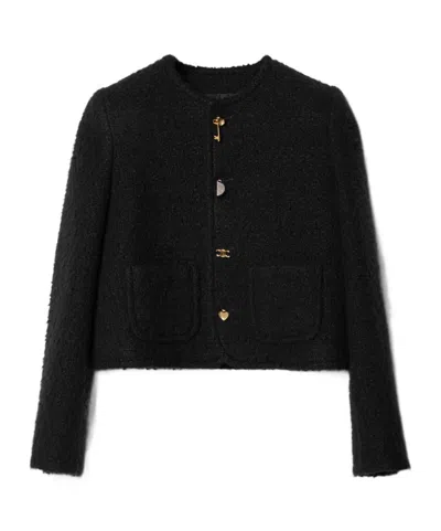 Celine Icone Jacket In Cashmere And Wool Natté In Black