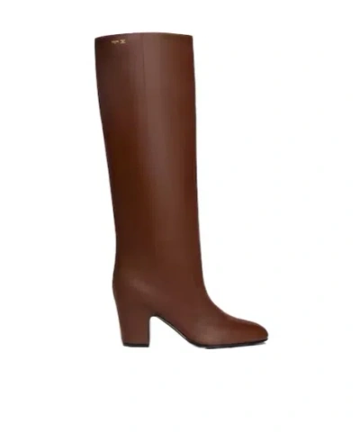Celine Iconic - High Boot In Calfskin In Red