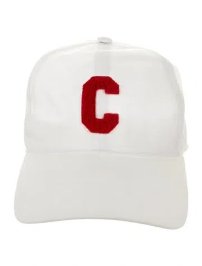 Pre-owned Celine Initial Embroidered Cap In White