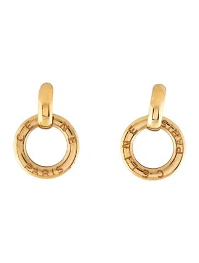 Pre-owned Celine Interlocked Drop Earrings In Multicolor