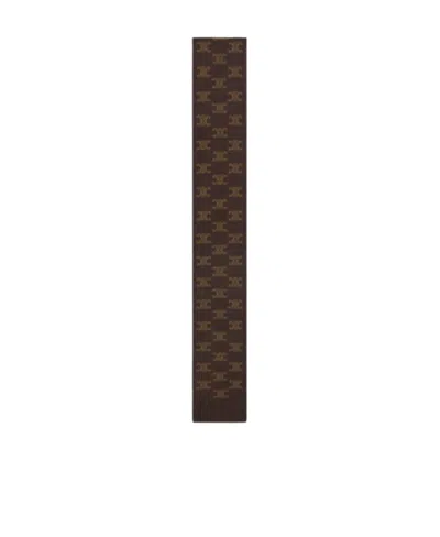 Celine Interwoven Alphabet Scarf In Brown