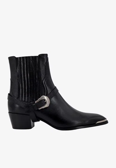 Celine Isaac Leather Boots In Black