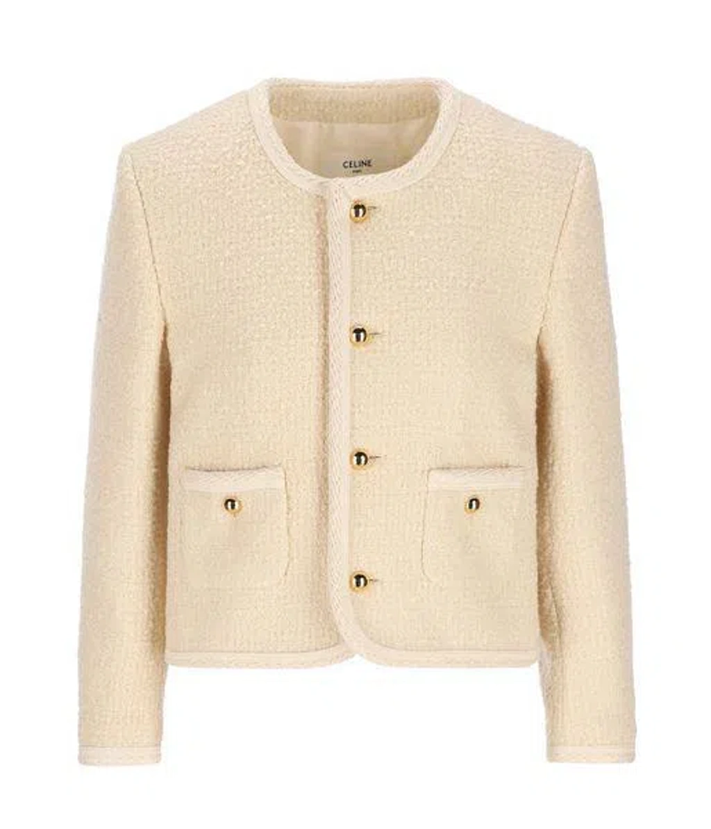 ジャケット CELINE | CHELSEA JACKET IN CASHMERE BOUCLETTE NATTE Celine Ivory Bouclé Nattè Chelsea Jacket For Women | ModeSens