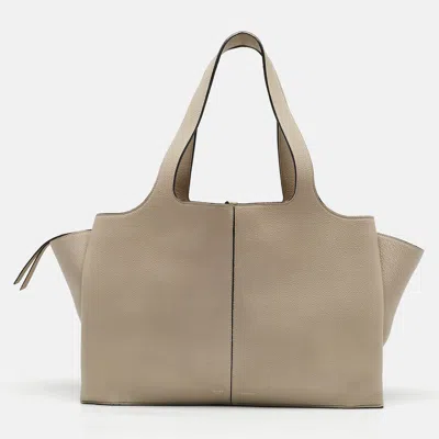 Pre-owned Celine Ivory White Leather Trifold Bag