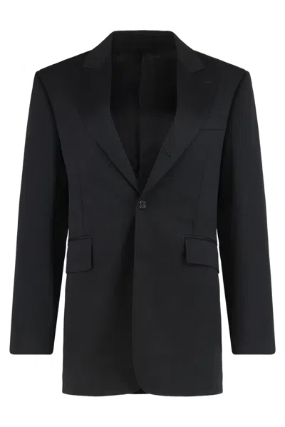 Celine Jacket Columns In Wool In Black