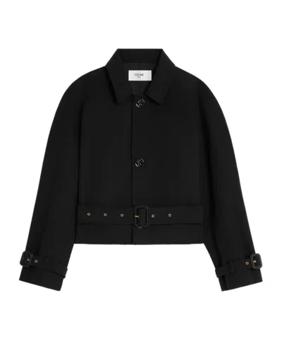 Celine Jacket In Cotton And Wool Gabardine In Black