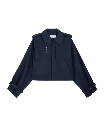 Celine Jacket In Cotton And Wool Gabardine In Blue
