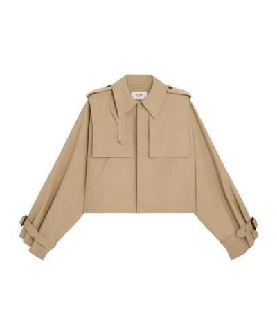 Celine Jacket In Cotton And Wool Gabardine In Brown