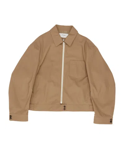 Celine Jacket In Cotton Cloth In Brown