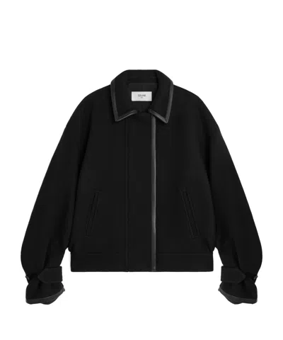 Celine Jacket In Double-face Wool Felt In Black