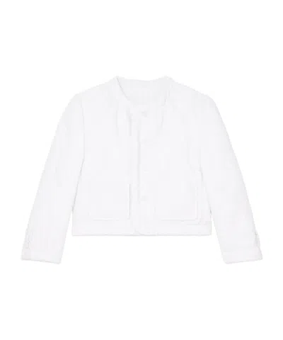 Celine Jacket In Flower Quilting In White