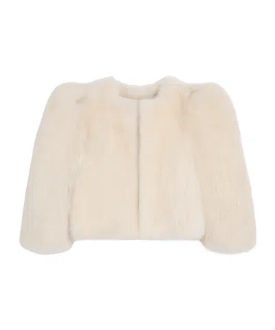 Celine Jacket In Lamb Shearling In Neutral