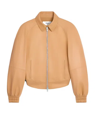 Celine Jacket In Plongé Lambskin In Brown