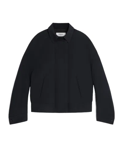 Celine Jacket In Wool And Cotton Gabardine In Black