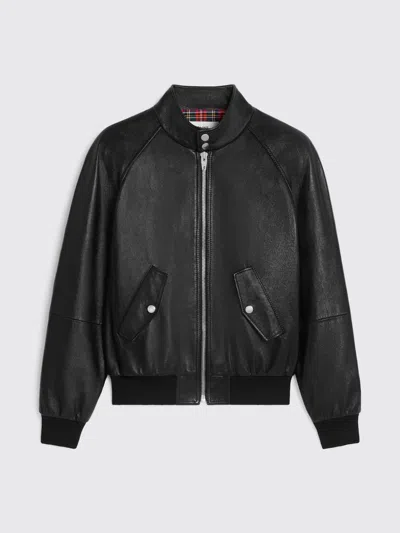 Celine Slim-fit Leather Blouson Jacket In Black