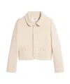 Celine Jacket Shirt Collar Tweed Cashmere Jacket In White
