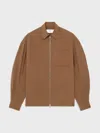Celine Overshirt In Silk Canvas In Brown