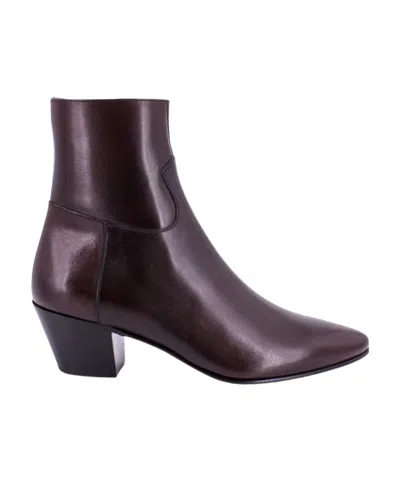 Celine Jacno Zipper Boots In Red