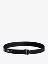 Celine Jacquard Fabric And Leather Belt In Black