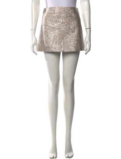 Pre-owned Celine Jacquard Mini Skirt In Neutrals
