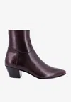 Celine Janco Pointed-toe Leather Boots In Brown