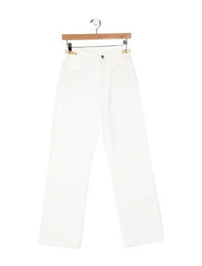 Pre-owned Celine Jane Wide Leg Jeans In White
