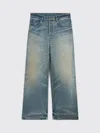 Celine Wide Leg Jeans In Cotton Denim In Blue