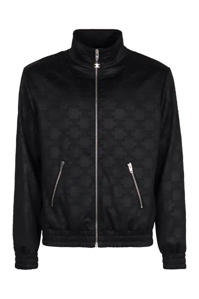 Celine Logo-jacquard Tech-jersey Track Jacket In Black