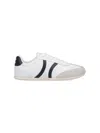 Celine White Calfskin Sneakers With Suede Inserts For Men In White