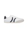 Celine White Calfskin Sneakers With Suede Inserts For Men In White