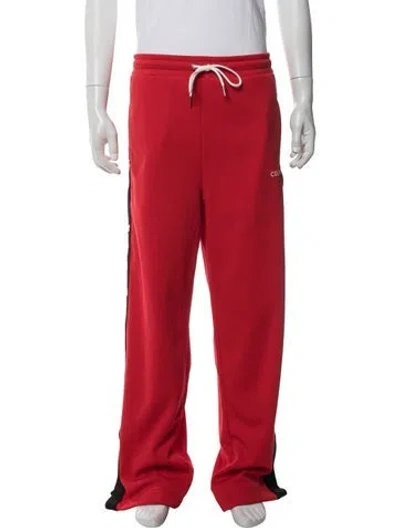 Pre-owned Celine Jogging Large Pressions Colorblock Pattern Lounge Bottoms W/ Tags In Red