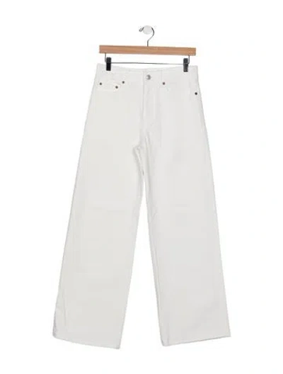 Pre-owned Celine Jolene Wide Leg Jeans In White
