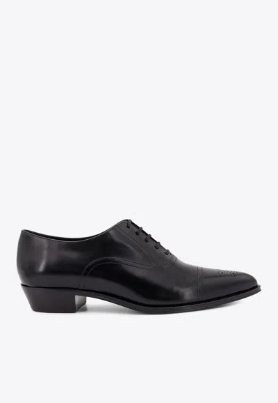 CELINE JUDE PERFORATED OXFORD SHOES IN POLISHED LEATHER
