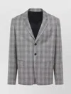 Celine Prince Of Wales Checked Wool And Cashmere-blend Blazer In Gray