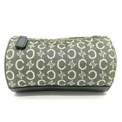 Pre-owned Celine Khaki Canvas Pouch Vanity Bag () In Brown