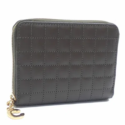 Pre-owned Celine Khaki Leather Coin Purse/coin Case () In Brown