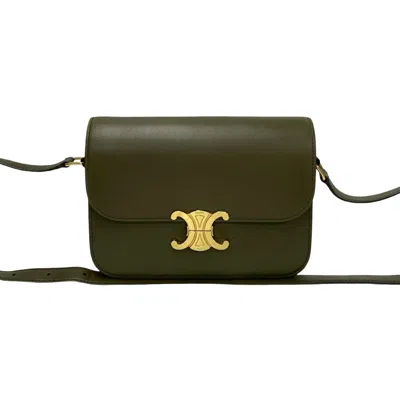 Pre-owned Celine Khaki Leather Pochette Shoulder Bag ()