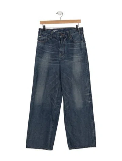 Pre-owned Celine Kitty Wide Leg Jeans In Blue