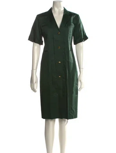 Pre-owned Celine Knee-length Dress In Green