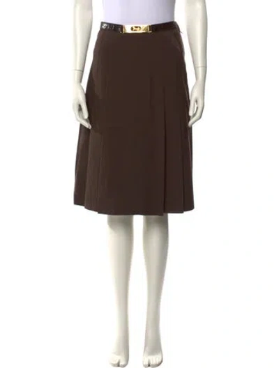 Pre-owned Celine Knee-length Skirt In Brown