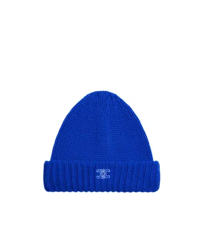 Celine Knit Travel Beanie In Blue