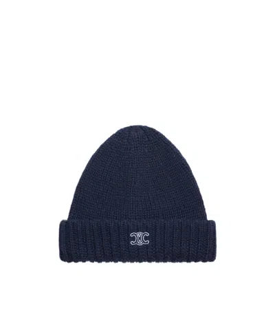 Celine Knit Travel Beanie In Blue