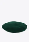 Celine Knitted Beret Hat In Green