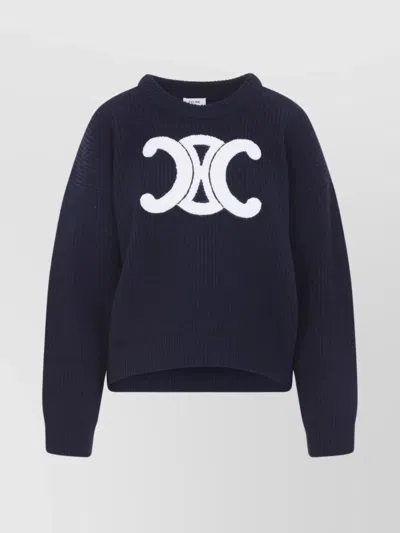 Celine Knitwear Sweater Dropped Shoulders In Blue