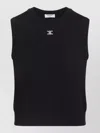 Celine Knitwear Vest Sleeveless Design Ribbed Hem In Black