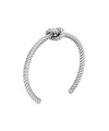 Celine Knot Cord Patterned Cuff In Brass With Rhodium Finish