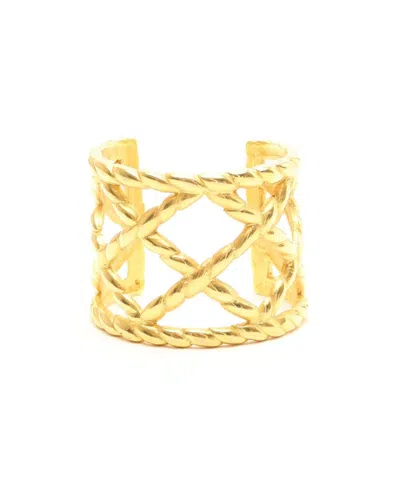 Celine Céline Knot Cuff Bracelet In Gold